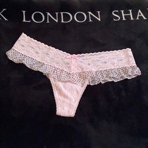 Victoria Secret Lacey thong with polka dots. New